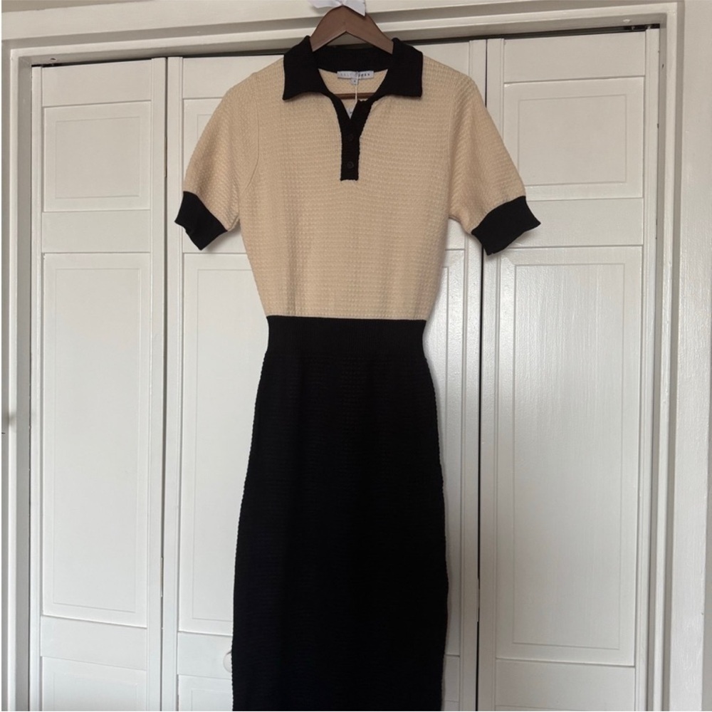 Baltic Born Black and Cream Midi Dress - Picture 6 of 6
